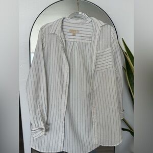 Michael Kors White Striped Casual Shirt